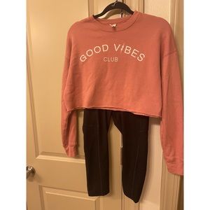 Good Vibes Workout at leisure sweatshirt and pants xs